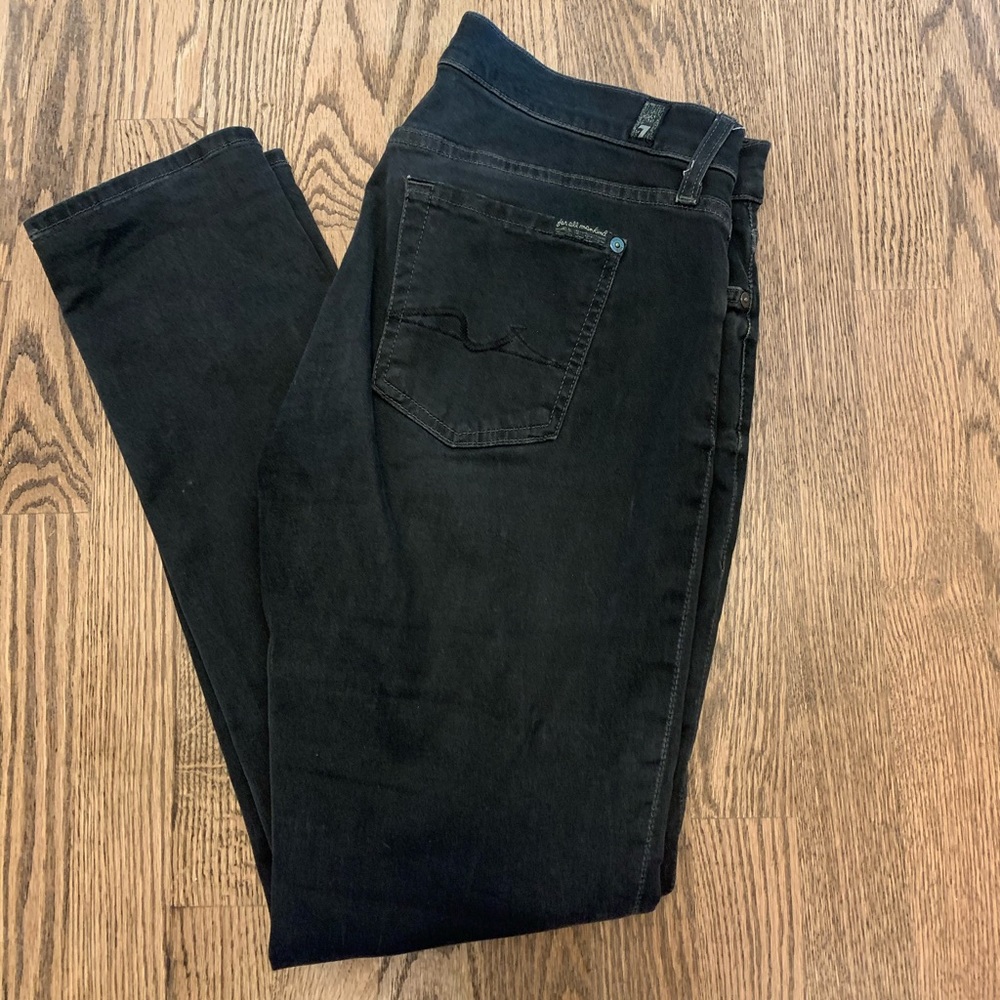 7 for all Mankind charcoal Roxanne skinny jeans